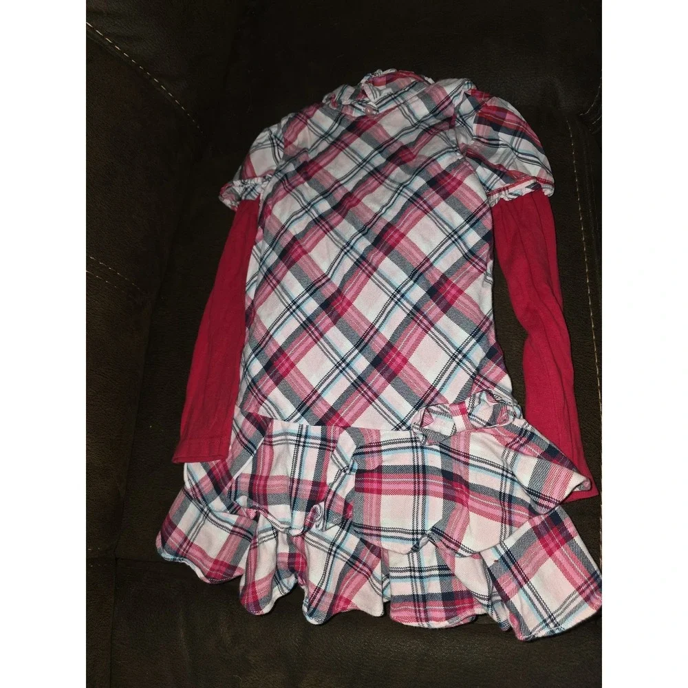Gymboree outlet new york girl plaid dress size 6 and 2 tops dog size 7